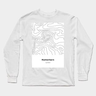 Matterhorn Topographic Map Long Sleeve T-Shirt